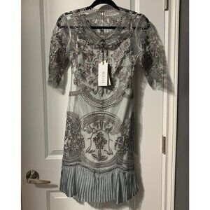 Nexiia Grey Sheer Lace Overlay Dress -  Size Small – NWT Cocktail Party Dress